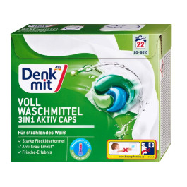 Капсули для прання Denkmit Vollwaschmittel Caps Duo Aktiv 22 шт